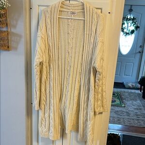 Confess Ivory Cable Knit Cardigan XL